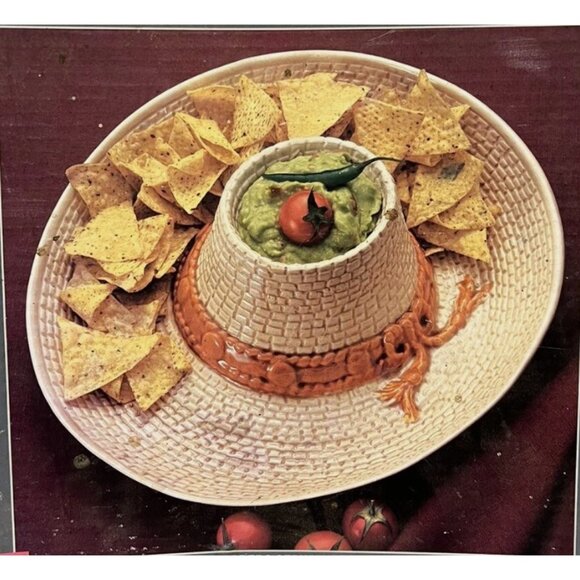 Vintage 80s WHITTIER WARE Nacho/Dip Serving Dish Ceramic - Picture 6 of 6